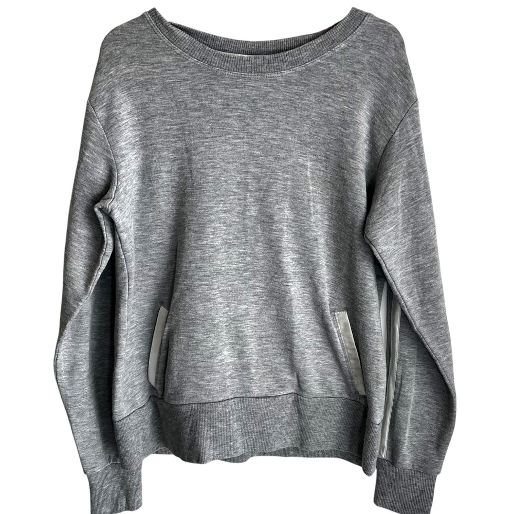Athleta Girl Heather Gray Sweatshirt Pockets Size Large 12